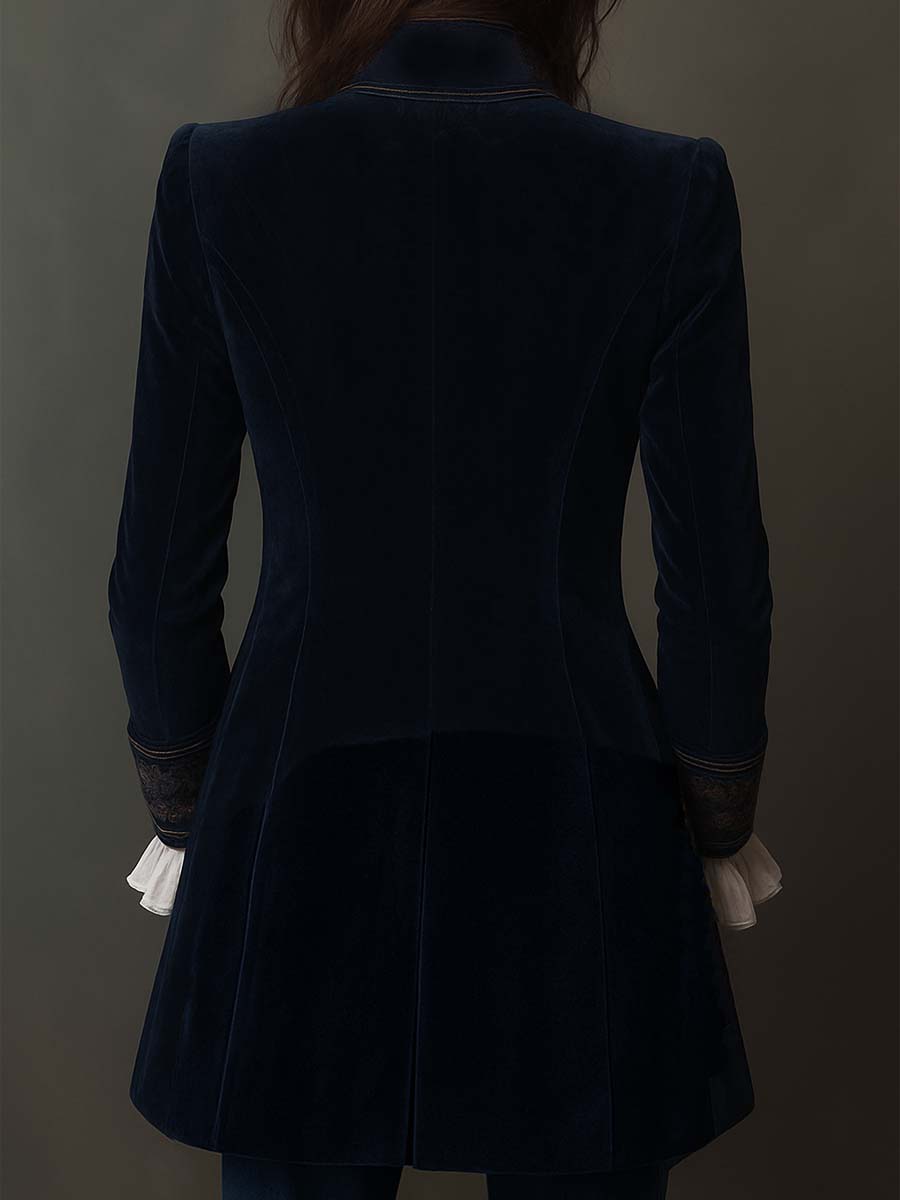 Agatha | Elegant Embroidered Velvet Coat