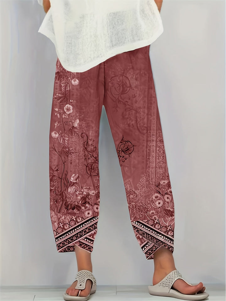Betsan – Botanical Print Wide-Leg Trousers