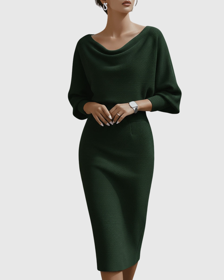 Ismeria | White Draped Batwing Dress