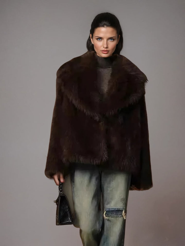 Neldrin Folded Collar Fleece Coat