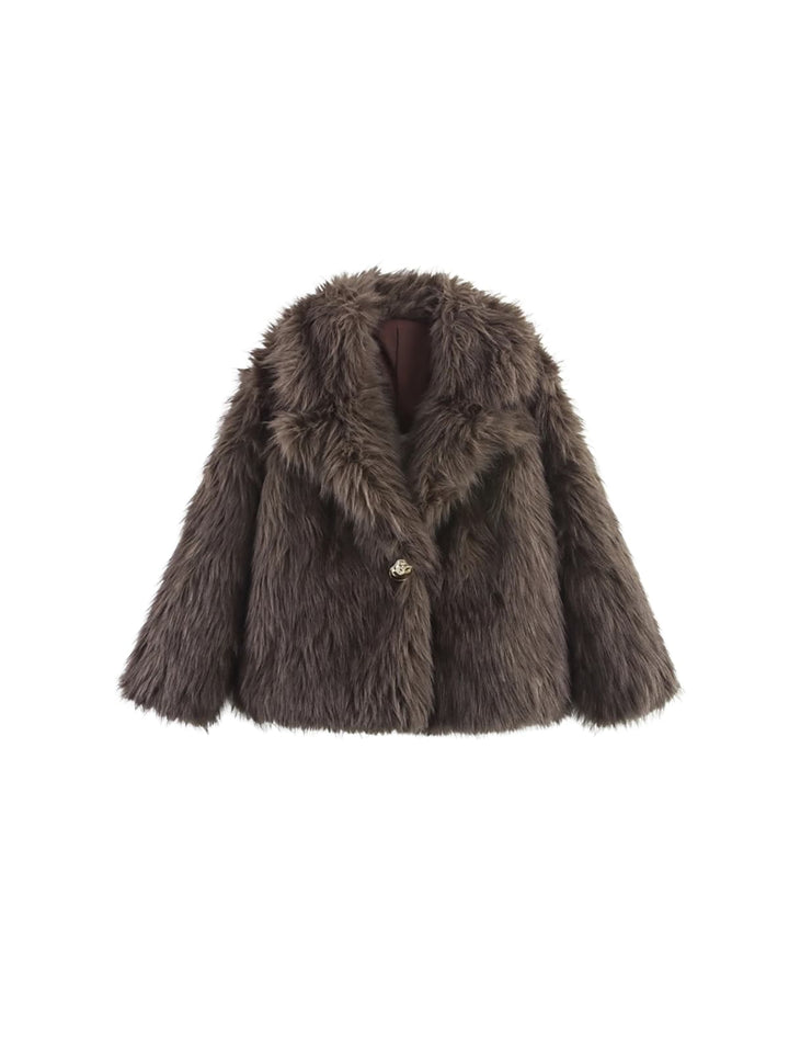 Neldrin Folded Collar Fleece Coat