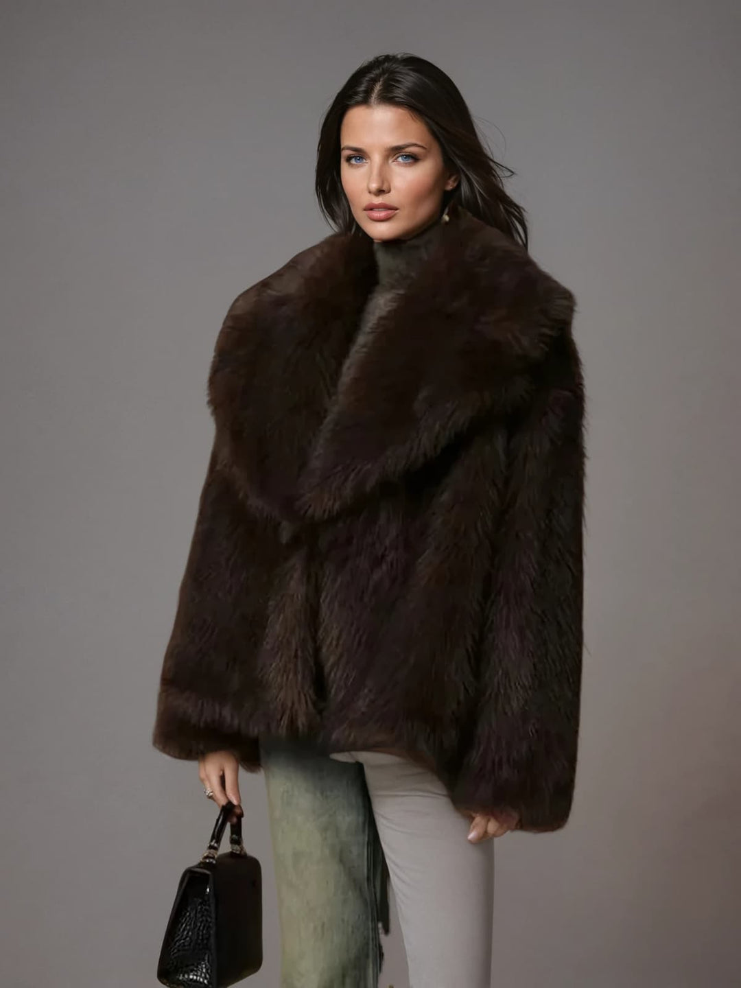 Neldrin Folded Collar Fleece Coat