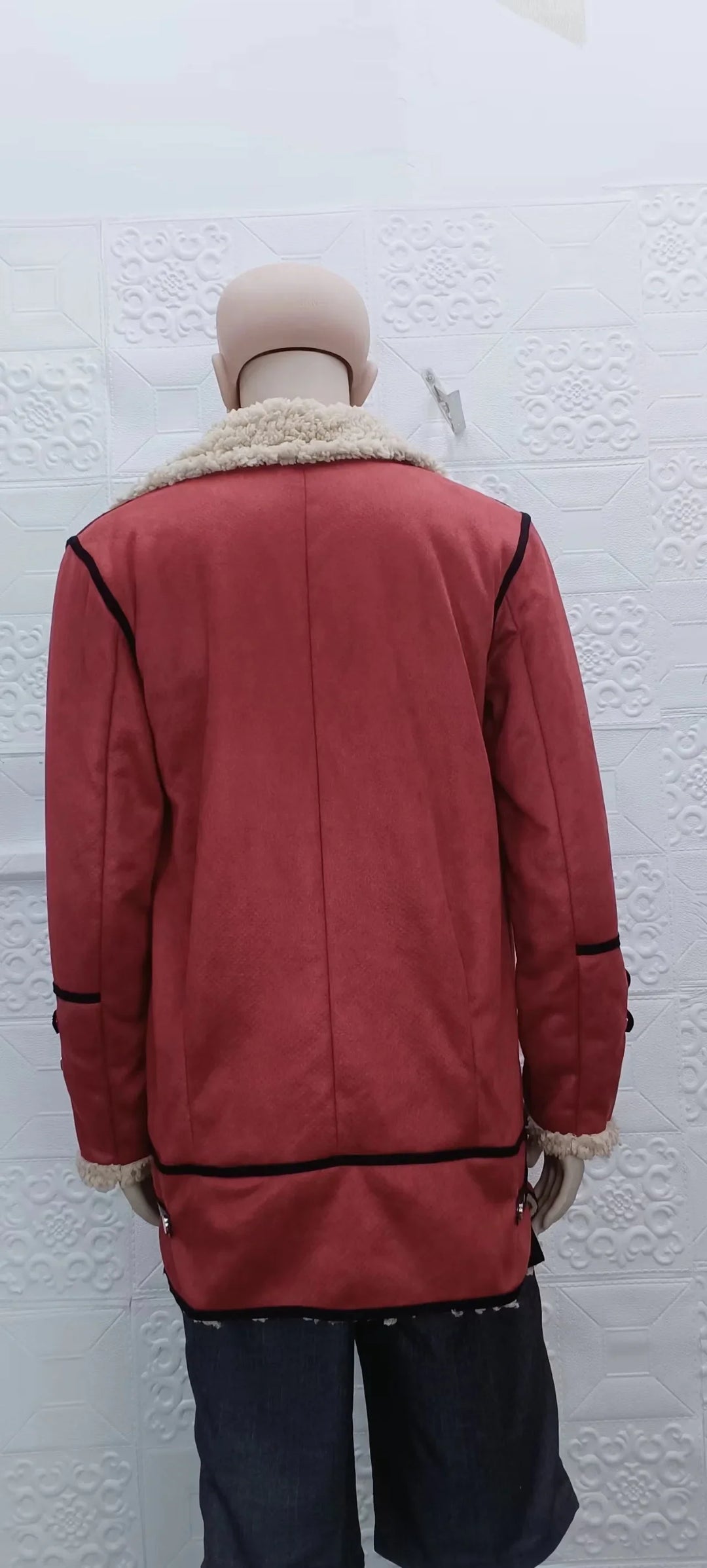 Frauen Herbst Winter Mantel Faux Leder Einfarbig Turndown Kragen Reißverschlüsse Taste Taschen Casual Mode Warme Bequeme Regelmäßige