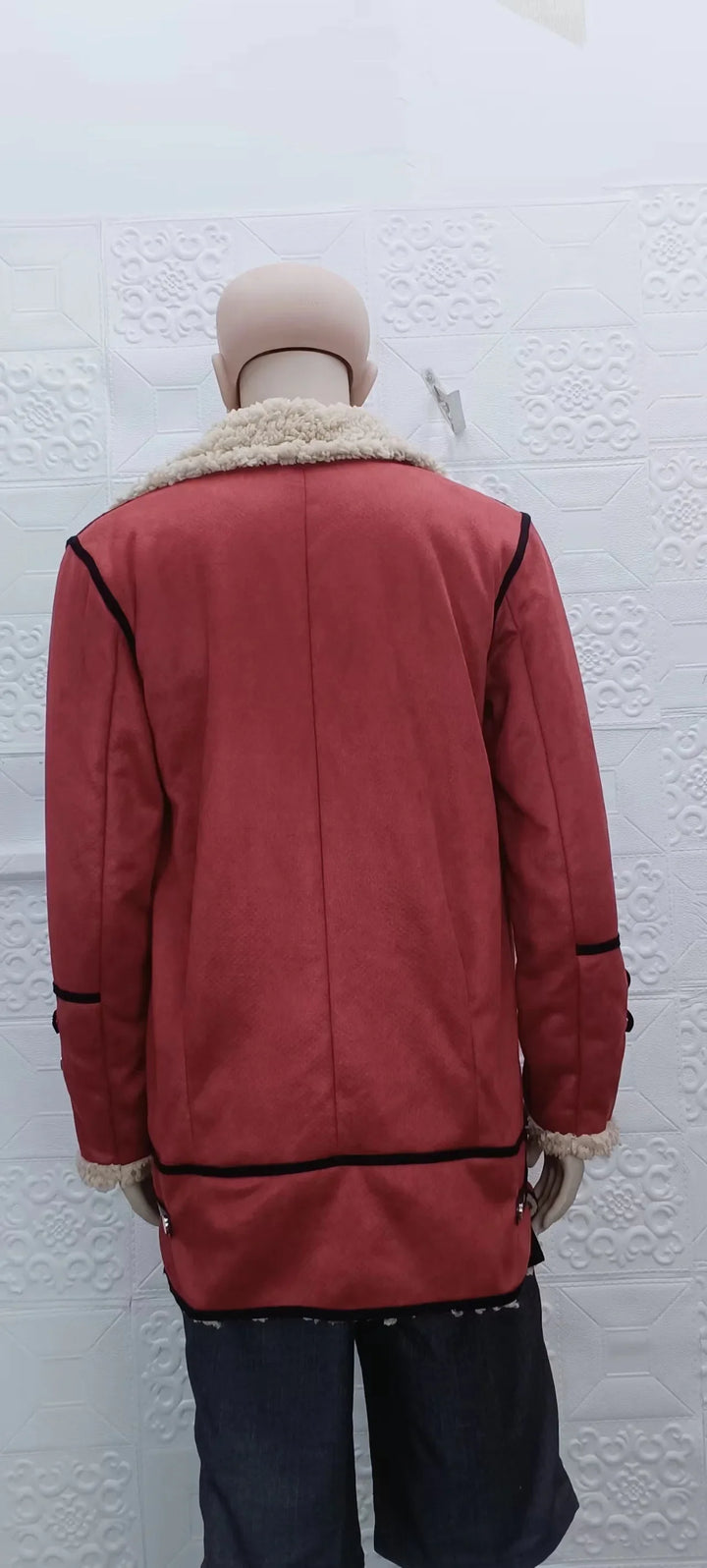 Frauen Herbst Winter Mantel Faux Leder Einfarbig Turndown Kragen Reißverschlüsse Taste Taschen Casual Mode Warme Bequeme Regelmäßige