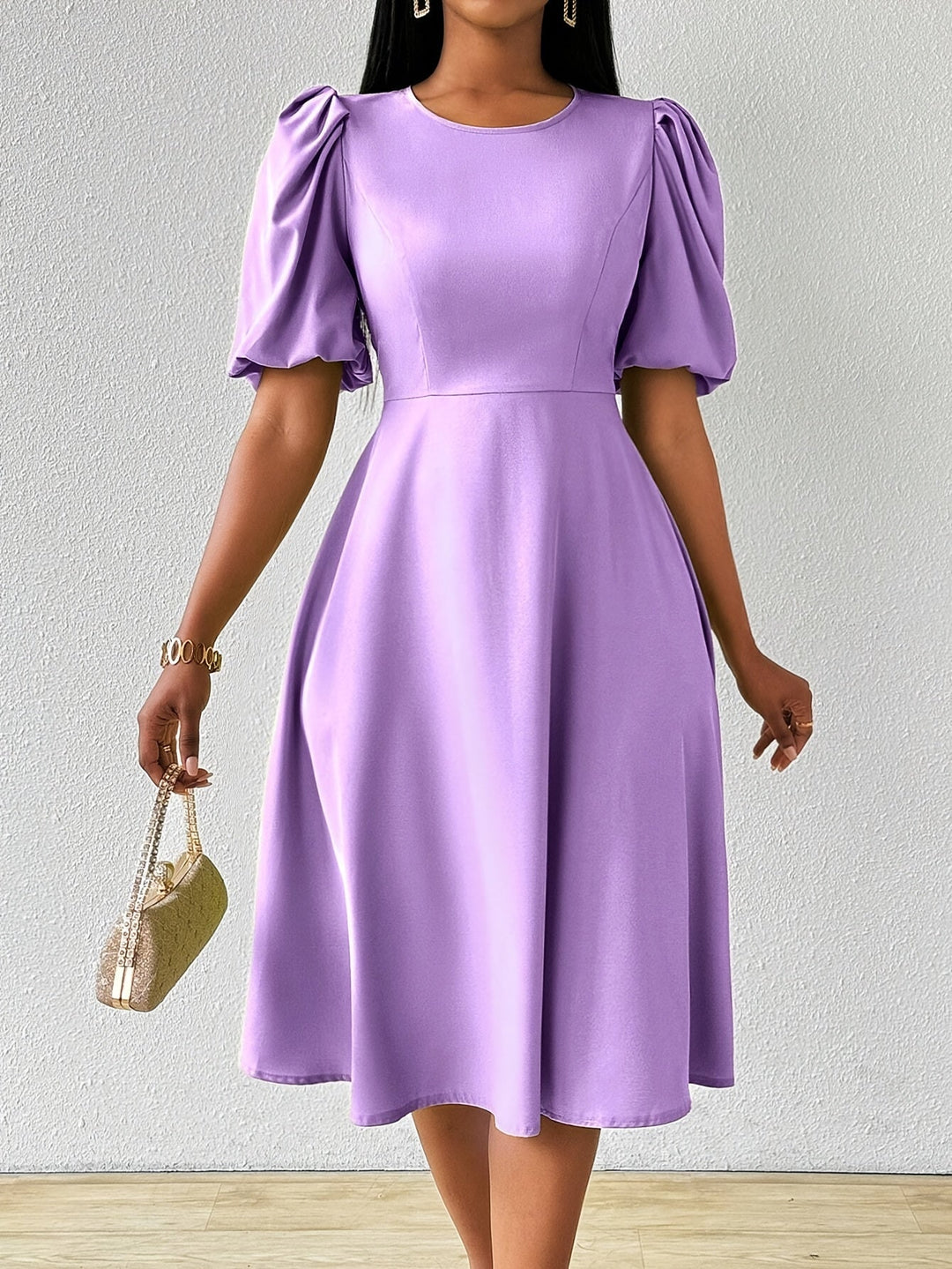 Clara Bloom | Refined Black Midi Dress