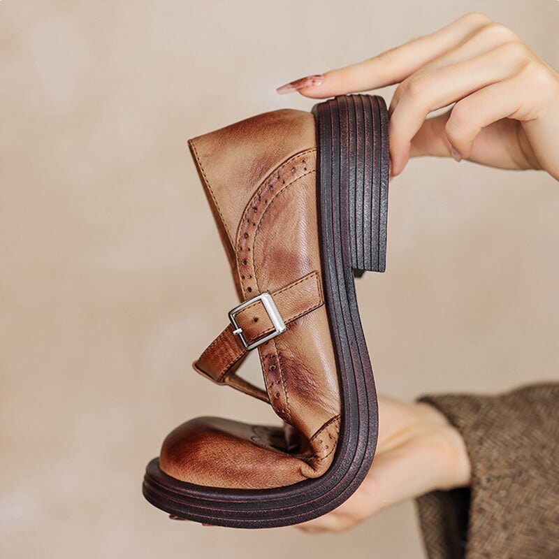 Velda | Elegant Leather Mary Jane Shoes