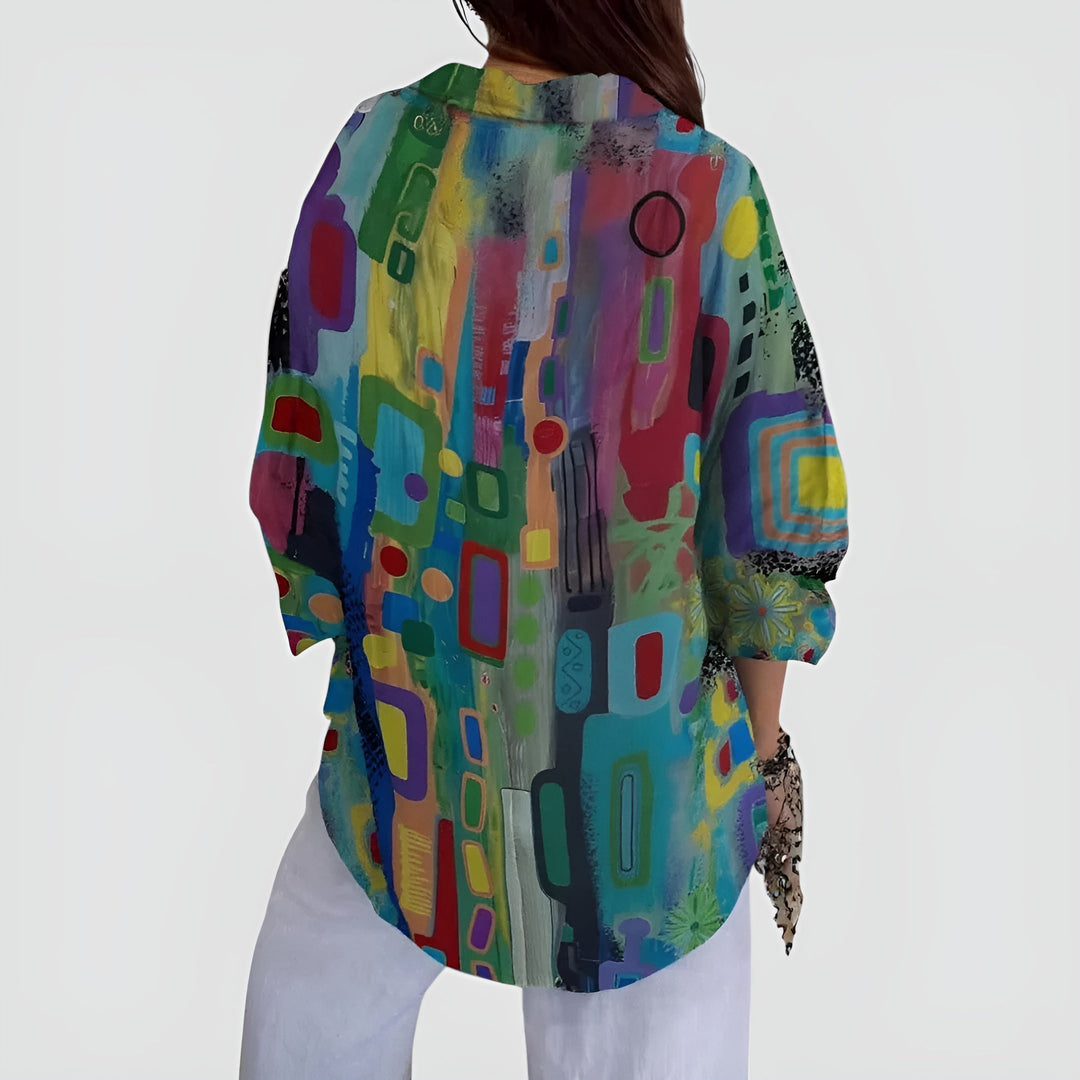 Kathleen - Blouse with Geometric Pattern