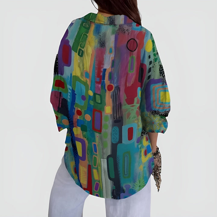 Kathleen - Blouse with Geometric Pattern